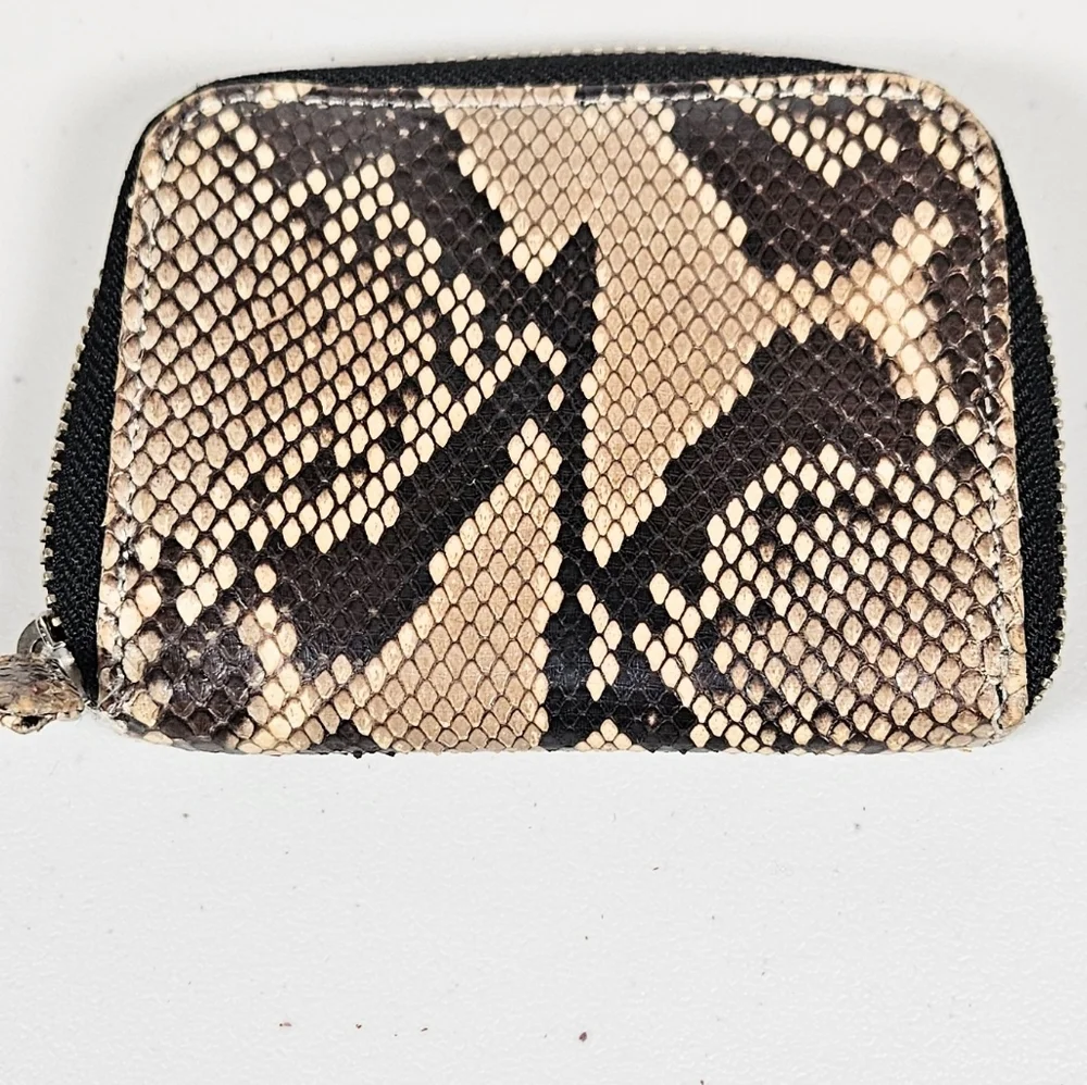 Leighelena Python Zip Around Mini Card Holder Coin Wallet Mini wallet